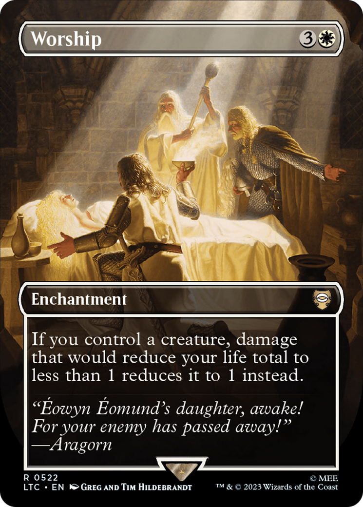 Worship (LTC-522) - Tales of Middle-earth Commander (Borderless) - Premium MTG Single from Wizards of the Coast - Just $6.79! Shop now at Game Crave Tournament Store