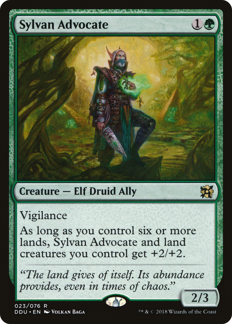 Sylvan Advocate (DDU-023) - Duel Decks: Elves vs. Inventors - Premium MTG Single from Wizards of the Coast - Just $0.08! Shop now at Game Crave Tournament Store