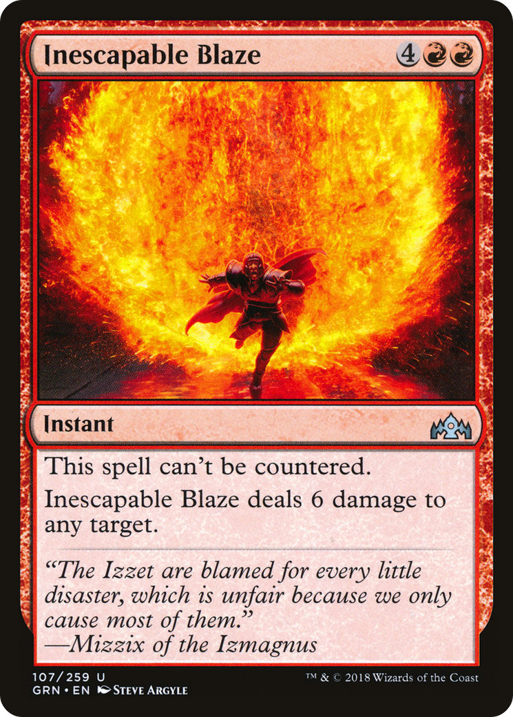 Inescapable Blaze (GRN-107) - Guilds of Ravnica - Premium MTG Single from Wizards of the Coast - Just $0.25! Shop now at Game Crave Tournament Store