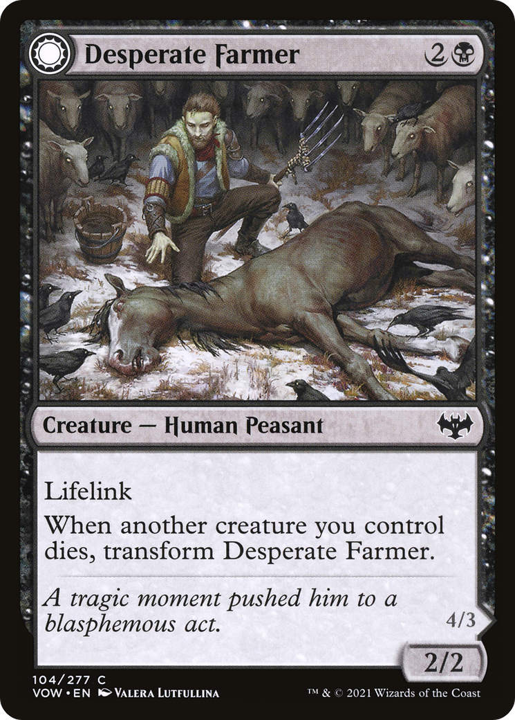 Desperate Farmer // Depraved Harvester (VOW-104) - Innistrad: Crimson Vow: (Double Faced Transform) - Premium MTG Single from Wizards of the Coast - Just $0.08! Shop now at Game Crave Tournament Store
