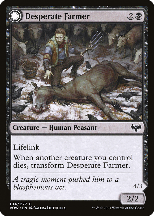 Desperate Farmer // Depraved Harvester (VOW-104) - Innistrad: Crimson Vow: (Double Faced Transform) - Premium MTG Single from Wizards of the Coast - Just $0.08! Shop now at Game Crave Tournament Store