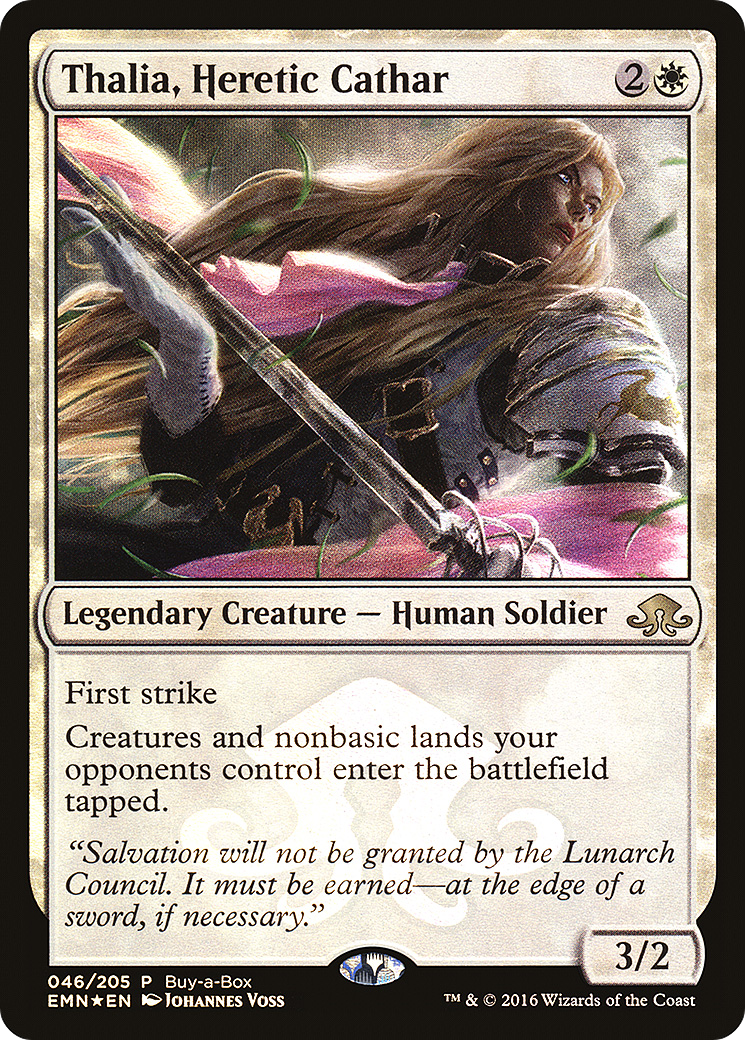 Thalia, Heretic Cathar (PEMN-046) - Eldritch Moon Promos Foil - Premium MTG Single from Wizards of the Coast - Just $0.53! Shop now at Game Crave Tournament Store
