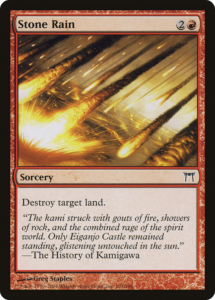 Stone Rain (CHK-191) - Champions of Kamigawa - Premium MTG Single from Wizards of the Coast - Just $0.25! Shop now at Game Crave Tournament Store