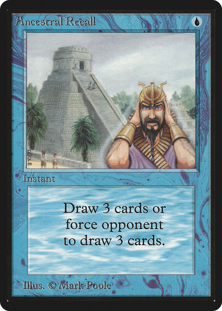 Ancestral Recall (LEB-048) - Limited Edition Beta - Premium MTG Single from Wizards of the Coast - Just $0! Shop now at Game Crave Tournament Store