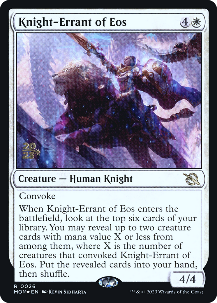 Knight-Errant of Eos (PMOM-26S) - March of the Machine Promos Foil - Premium MTG Single from Wizards of the Coast - Just $2.79! Shop now at Game Crave Tournament Store
