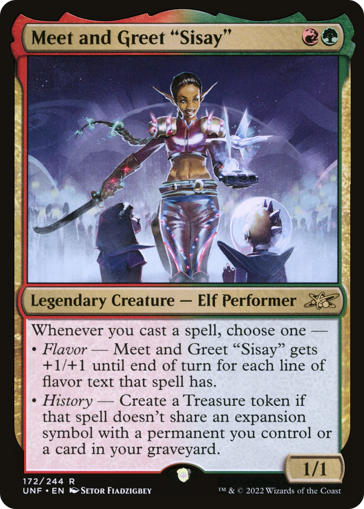 Meet and Greet "Sisay" (UNF-172) - Unfinity - Premium MTG Single from Wizards of the Coast - Just $0.25! Shop now at Game Crave Tournament Store