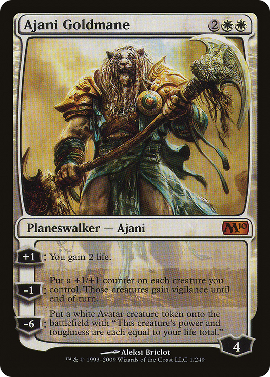 Ajani Goldmane (M10-001) - Magic 2010 Foil - Premium MTG Single from Wizards of the Coast - Just $2.87! Shop now at Game Crave Tournament Store