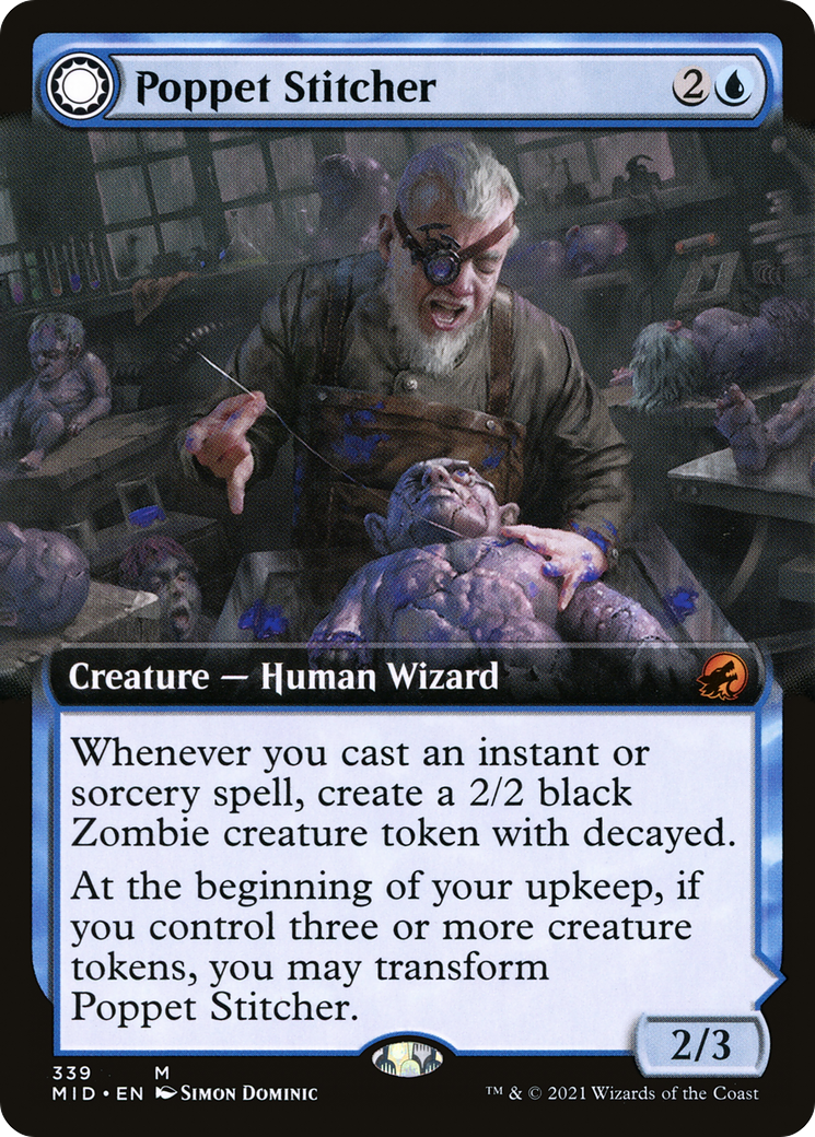 Poppet Stitcher // Poppet Factory (MID-339) - Innistrad: Midnight Hunt: (Extended Art, Double Faced Transform) Foil - Premium MTG Single from Wizards of the Coast - Just $3.71! Shop now at Game Crave Tournament Store