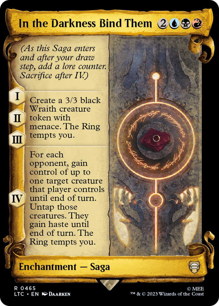 In the Darkness Bind Them (LTC-465) - Tales of Middle-earth Commander: (Showcase) - Premium MTG Single from Wizards of the Coast - Just $1.10! Shop now at Game Crave Tournament Store