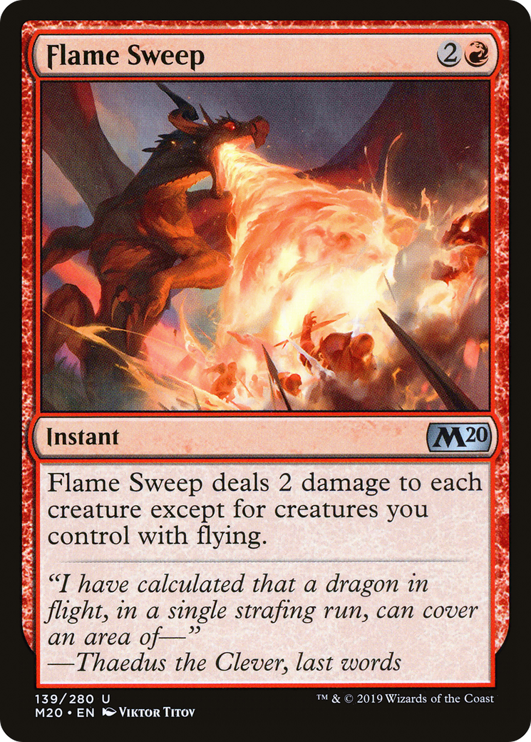 Flame Sweep (M20-139) - Core Set 2020 - Premium MTG Single from Wizards of the Coast - Just $0.25! Shop now at Game Crave Tournament Store