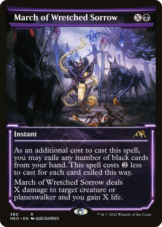 March of Wretched Sorrow (NEO-380) - Kamigawa: Neon Dynasty: (Showcase) - Premium MTG Single from Wizards of the Coast - Just $0.11! Shop now at Game Crave Tournament Store