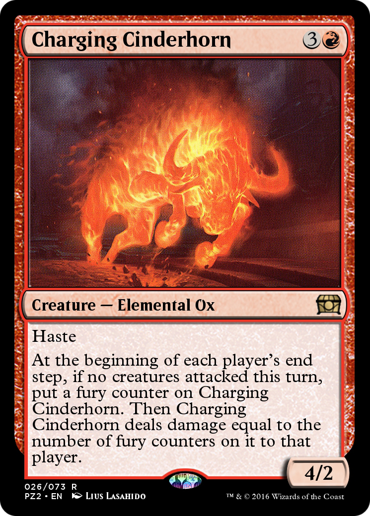 Charging Cinderhorn (PZ2-026) - Treasure Chest - Premium MTG Single from Wizards of the Coast - Just $0! Shop now at Game Crave Tournament Store