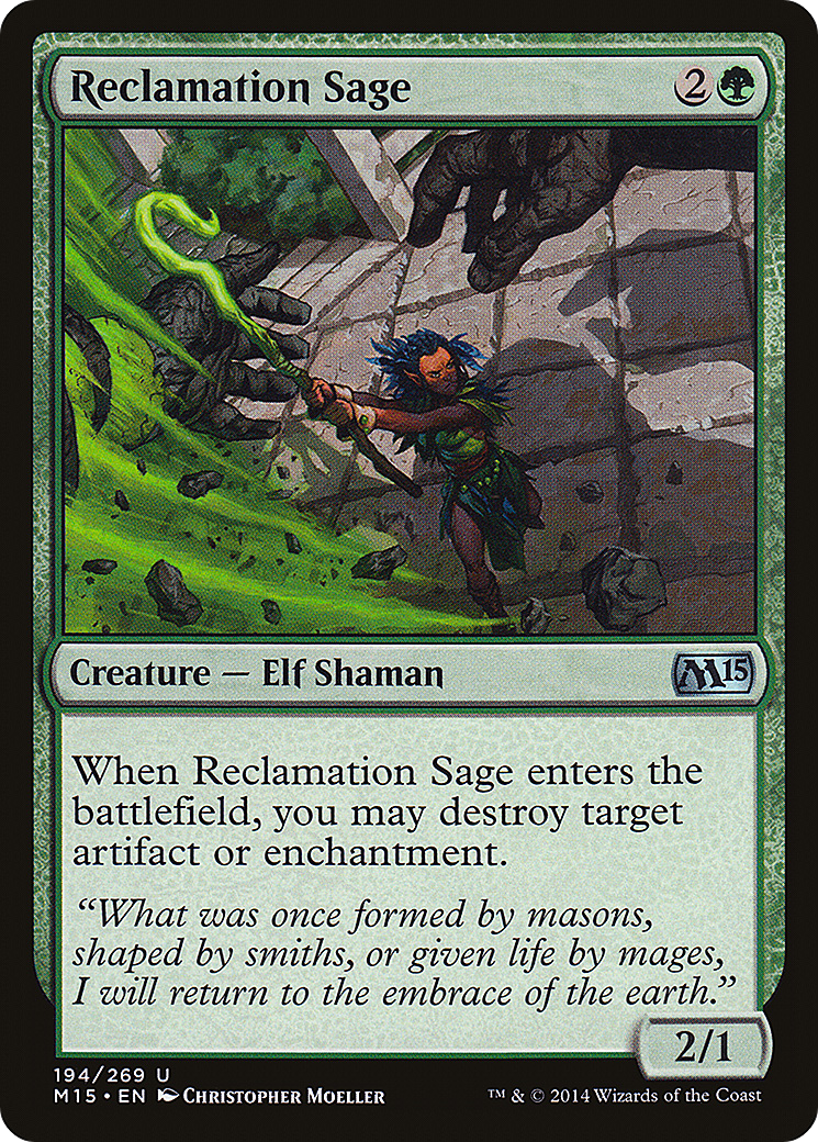 Reclamation Sage (M15-194) - Magic 2015 Foil - Premium MTG Single from Wizards of the Coast - Just $0.46! Shop now at Game Crave Tournament Store