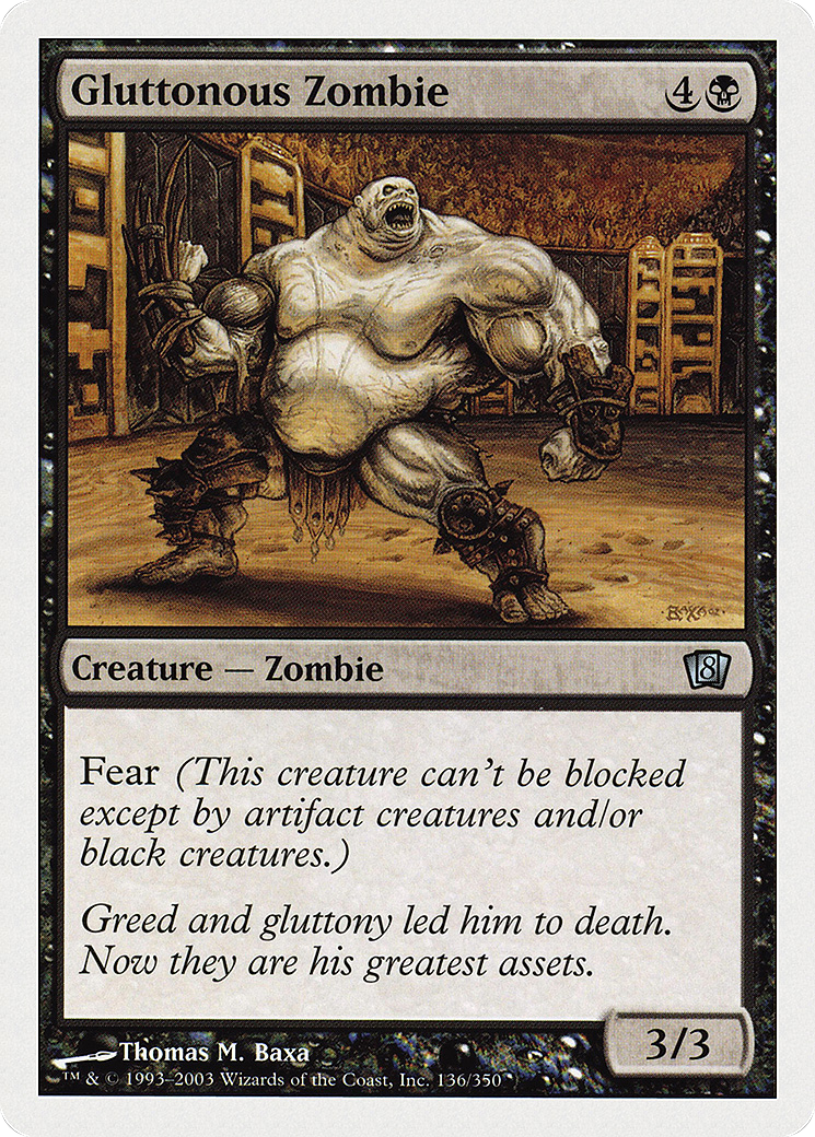 Gluttonous Zombie (8ED-136) - Eighth Edition - Premium MTG Single from Wizards of the Coast - Just $0.25! Shop now at Game Crave Tournament Store