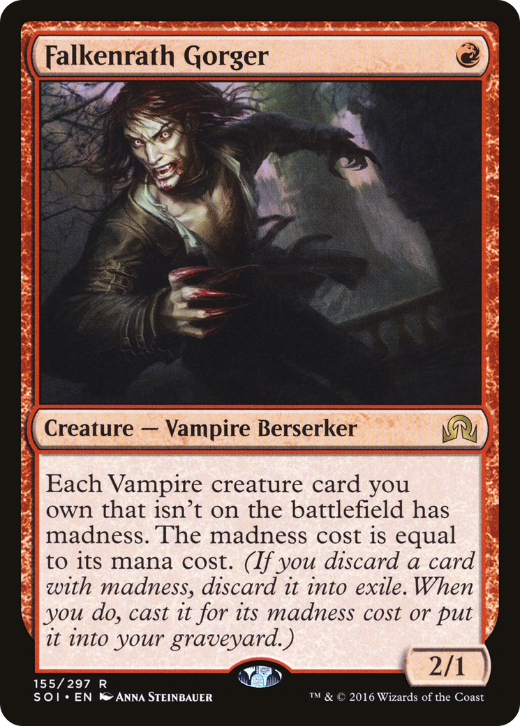 Falkenrath Gorger (SOI-155) - Shadows over Innistrad Foil - Premium MTG Single from Wizards of the Coast - Just $0.24! Shop now at Game Crave Tournament Store