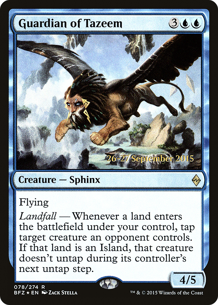 Guardian of Tazeem (PBFZ-78S) - Battle for Zendikar Promos Foil - Premium MTG Single from Wizards of the Coast - Just $0.34! Shop now at Game Crave Tournament Store