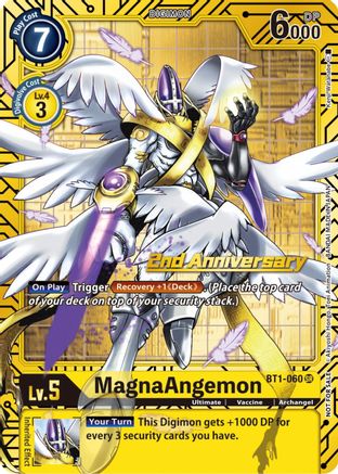 MagnaAngemon - BT1-060 (2nd Anniversary Card Set) (BT1-060) - Release Special Booster Foil - Premium Digimon Single from Bandai - Just $0.49! Shop now at Game Crave Tournament Store