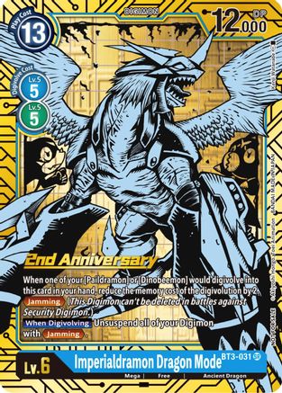 Imperialdramon Dragon Mode (2nd Anniversary Card Set) (BT3-031) - Release Special Booster Foil - Premium Digimon Single from Bandai - Just $0.17! Shop now at Game Crave Tournament Store