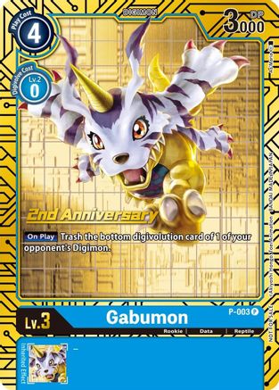 Gabumon - P-003 (2nd Anniversary Card Set) (P-003) - Digimon Promotion Cards Foil - Premium Digimon Single from Bandai - Just $0.19! Shop now at Game Crave Tournament Store