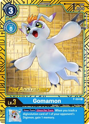 Gomamon - P-004 (2nd Anniversary Card Set) (P-004) - Digimon Promotion Cards Foil - Premium Digimon Single from Bandai - Just $0.63! Shop now at Game Crave Tournament Store