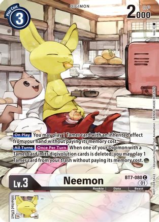 Neemon (2nd Anniversary Frontier Card) (BT7-080) - Next Adventure Foil - Premium Digimon Single from Bandai - Just $0.31! Shop now at Game Crave Tournament Store