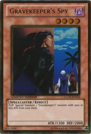 Gravekeeper's Spy (GLD4-EN010) - Gold Series 4: Pyramids Edition Limited - Premium Yugioh Single from Konami - Just $2.09! Shop now at Game Crave Tournament Store