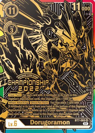 Dorugoramon (2022 Championship Finals 1st Place) (BT7-065) - Next Adventure - Premium Digimon Single from Bandai - Just $0! Shop now at Game Crave Tournament Store