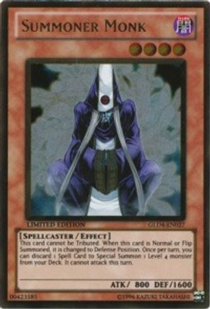 Summoner Monk (GLD4-EN027) - Gold Series 4: Pyramids Edition Limited - Premium Yugioh Single from Konami - Just $1.02! Shop now at Game Crave Tournament Store