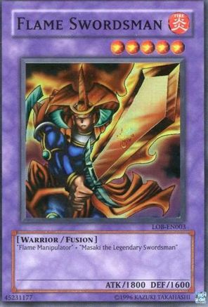Flame Swordsman (LOB-EN003) - Legend of Blue Eyes White Dragon (Worldwide English) Unlimited - Premium Yugioh Single from Konami - Just $4.20! Shop now at Game Crave Tournament Store