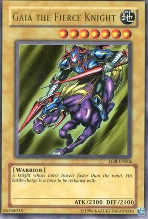 Gaia The Fierce Knight (LOB-EN006) - Legend of Blue Eyes White Dragon (Worldwide English) Unlimited - Premium Yugioh Single from Konami - Just $8.29! Shop now at Game Crave Tournament Store