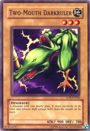 Two-Mouth Darkruler (LOB-EN030) - Legend of Blue Eyes White Dragon (Worldwide English) Unlimited - Premium Yugioh Single from Konami - Just $0.59! Shop now at Game Crave Tournament Store
