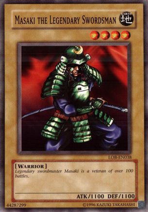 Masaki the Legendary Swordsman (LOB-EN038) - Legend of Blue Eyes White Dragon (Worldwide English) Unlimited - Premium Yugioh Single from Konami - Just $0.50! Shop now at Game Crave Tournament Store