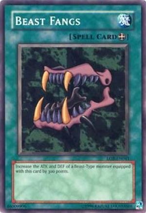 Beast Fangs (LOB-EN041) - Legend of Blue Eyes White Dragon (Worldwide English) Unlimited - Premium Yugioh Single from Konami - Just $3.19! Shop now at Game Crave Tournament Store