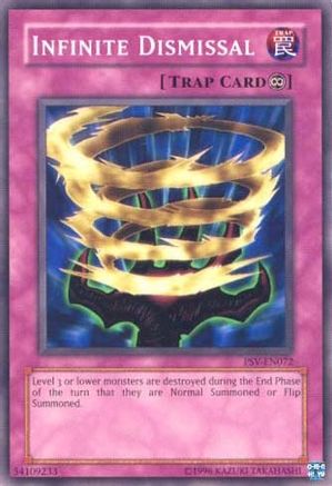 Infinite Dismissal (PSV-EN072) - Pharaoh's Servant (Worldwide English) Unlimited - Premium Yugioh Single from Konami - Just $0.11! Shop now at Game Crave Tournament Store