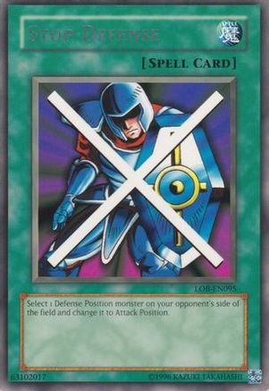 Stop Defense (LOB-EN095) - Legend of Blue Eyes White Dragon (Worldwide English) Unlimited - Premium Yugioh Single from Konami - Just $0.28! Shop now at Game Crave Tournament Store