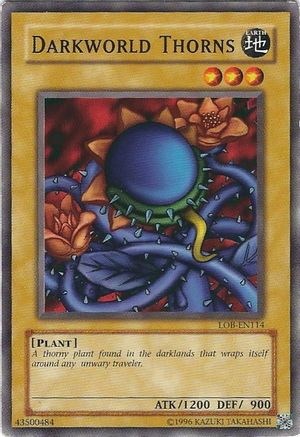 Darkworld Thorns (LOB-EN114) - Legend of Blue Eyes White Dragon (Worldwide English) Unlimited - Premium Yugioh Single from Konami - Just $0.57! Shop now at Game Crave Tournament Store