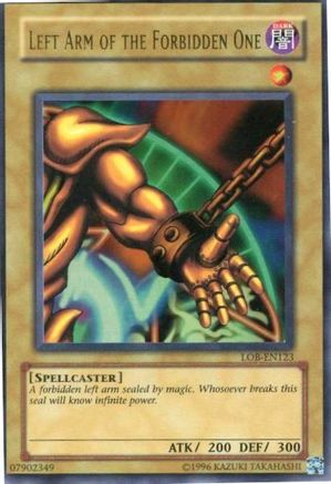 Left Arm of the Forbidden One (LOB-EN123) - Legend of Blue Eyes White Dragon (Worldwide English) Unlimited - Premium Yugioh Single from Konami - Just $3.96! Shop now at Game Crave Tournament Store