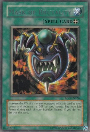 Mask of Brutality (LON-EN020) - Labyrinth of Nightmare (Worldwide English) Unlimited - Premium Yugioh Single from Konami - Just $1.76! Shop now at Game Crave Tournament Store