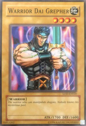 Warrior Dai Grepher (LOD-EN020) - Legacy of Darkness (Worldwide English) Unlimited - Premium Yugioh Single from Konami - Just $2.39! Shop now at Game Crave Tournament Store