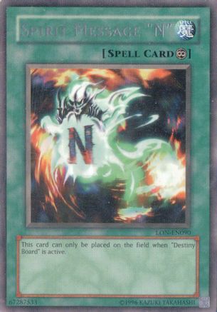 Spirit Message "N" (LON-EN090) - Labyrinth of Nightmare (Worldwide English) Unlimited - Premium Yugioh Single from Konami - Just $0.24! Shop now at Game Crave Tournament Store