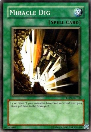 Miracle Dig (LON-EN100) - Labyrinth of Nightmare (Worldwide English) Unlimited - Premium Yugioh Single from Konami - Just $0.25! Shop now at Game Crave Tournament Store
