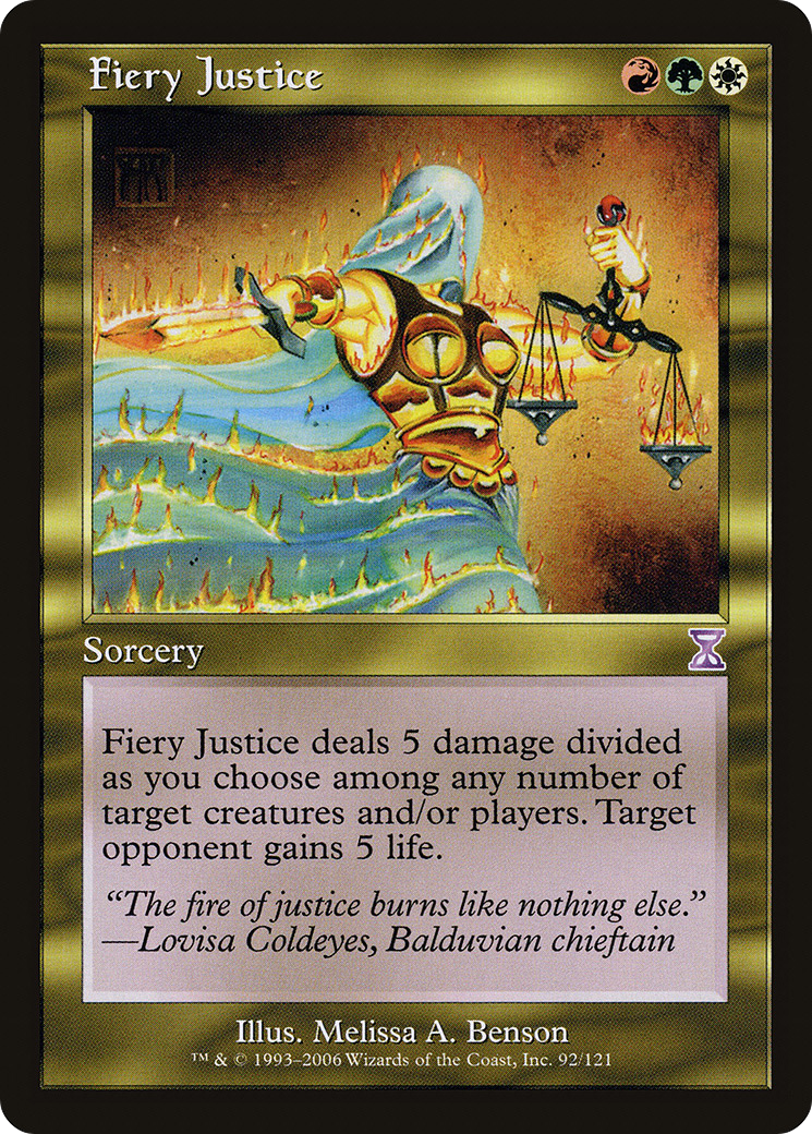 Fiery Justice (TSB-092) - Time Spiral Timeshifted Foil - Premium MTG Single from Wizards of the Coast - Just $0.21! Shop now at Game Crave Tournament Store
