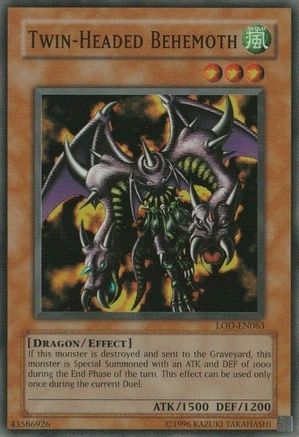 Twin-Headed Behemoth (LOD-EN063) - Legacy of Darkness (Worldwide English) Unlimited - Premium Yugioh Single from Konami - Just $2.36! Shop now at Game Crave Tournament Store