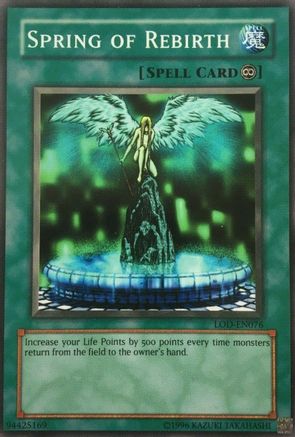 Spring of Rebirth (LOD-EN076) - Legacy of Darkness (Worldwide English) - Premium Yugioh Single from Konami - Just $0.80! Shop now at Game Crave Tournament Store