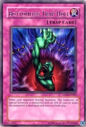 Bottomless Trap Hole (LOD-EN092) - Legacy of Darkness (Worldwide English) Unlimited - Premium Yugioh Single from Konami - Just $1.60! Shop now at Game Crave Tournament Store