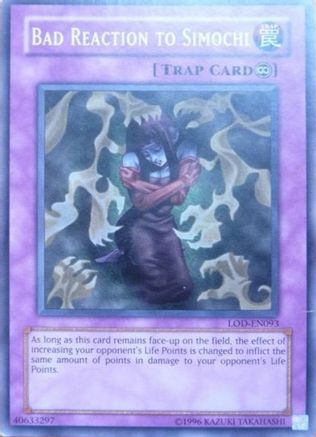 Bad Reaction to Simochi (LOD-EN093) - Legacy of Darkness (Worldwide English) Unlimited - Premium Yugioh Single from Konami - Just $0.96! Shop now at Game Crave Tournament Store