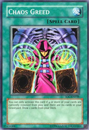 Chaos Greed (IOC-EN038) - Invasion of Chaos (Worldwide English) Unlimited - Premium Yugioh Single from Konami - Just $0.25! Shop now at Game Crave Tournament Store