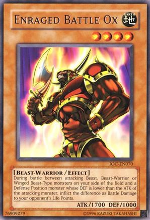 Enraged Battle Ox (IOC-EN070) - Invasion of Chaos (Worldwide English) Unlimited - Premium Yugioh Single from Konami - Just $0.25! Shop now at Game Crave Tournament Store