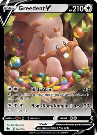 Greedent V 120/159 - Crown Zenith Holofoil - Premium Pokemon Single from Nintendo - Just $0.50! Shop now at Game Crave Tournament Store