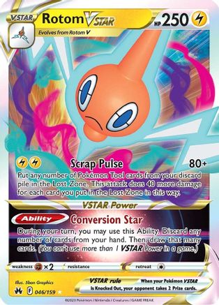 Rotom VSTAR 46/159 - Crown Zenith Holofoil - Premium Pokemon Single from Nintendo - Just $0.54! Shop now at Game Crave Tournament Store